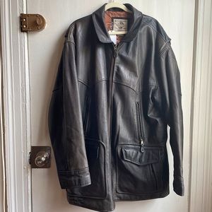 90s Banana Republic heavy, lined leather jacket - sz XL mens